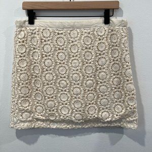 Gap Cream Crochet Skirt Size 6